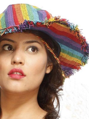 Rainbow hippie hat