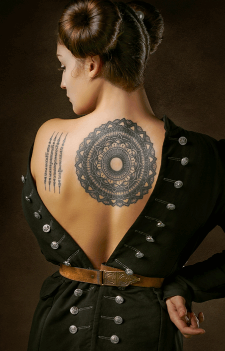 Mandala back tattoo