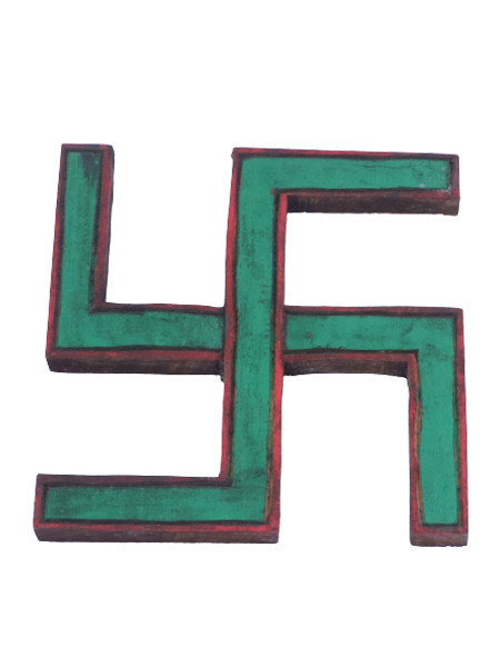 Wooden Swastik Wall Decor