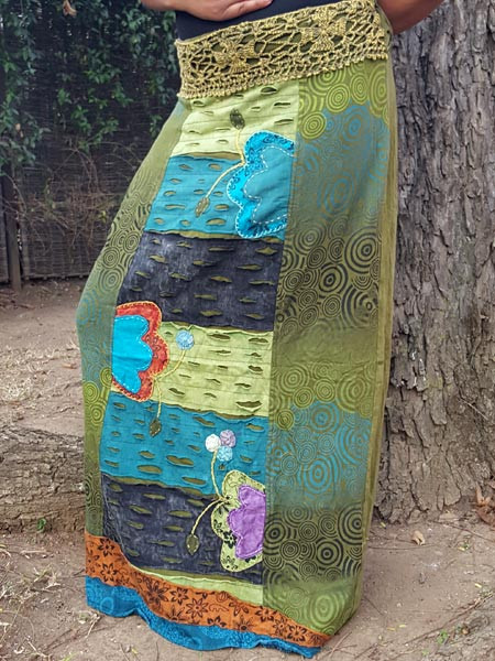 Razor cut hippie boho skirt