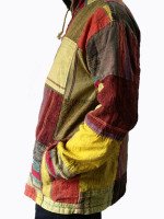 Fleece-Lined Patchwork Hippie Jacket