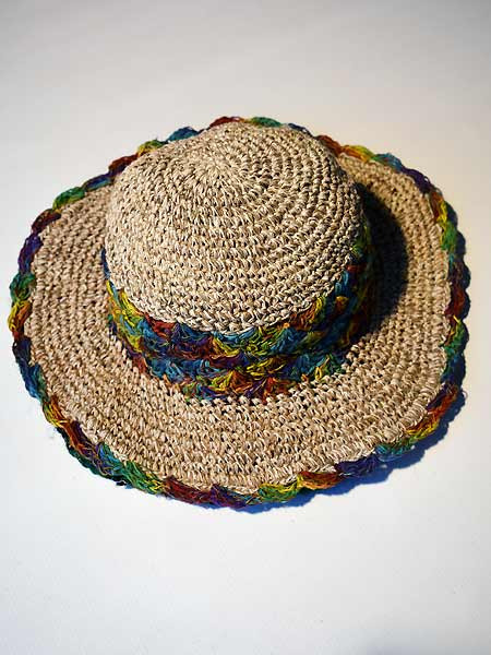 Rainbow hemp cotton hat