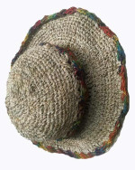 Hippy embroidered hemp hat