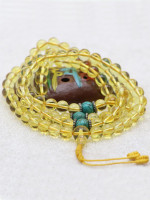 Citrine stone prayer beads necklace