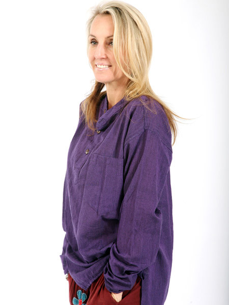 Plain Cotton Grandad Shirt