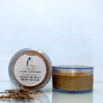 Yogini Lilac-Lavender Honey & Salt Body Scrub. 75 grams in a plastic jar. Supplied by Himalayan Handmades.