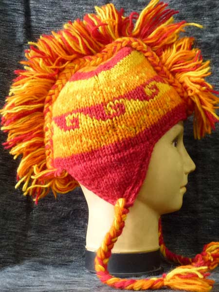 Mohican sherpa hat-orange