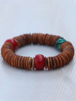 Yak Bone Wrist Mala Prayer Beads With Resin Amber