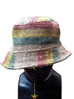 Striped hemp sun hat