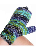 Hand knitted wool mittens