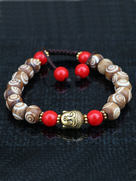 Carved Yak Bone Wrist Mala