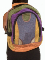 Colorful backpack made from cotton in multi patches.