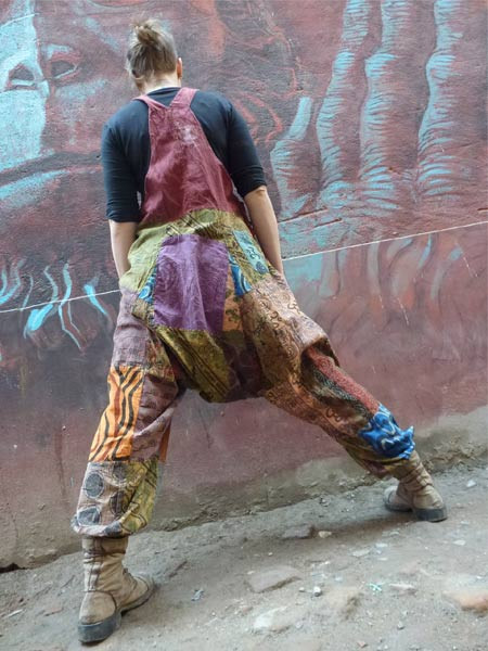 Funky patchwork dungaree