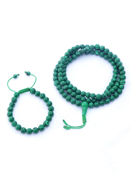 Malachite Stone Mala Set