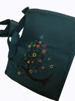 Bohemian shoulder bag with tree of life embroidered design
