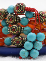 Carnelian stone prayer beads necklace