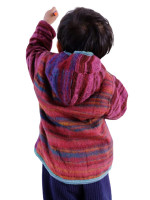 Kids hippie bohemian style cotton & acrylic winter hoodie