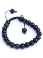 Black Tiger’s Eye Stone Mala Bead Set with 108-bead Necklace and Matching Wrist Mala, Handcrafted in Nepal by Himalayan Handmades International.
