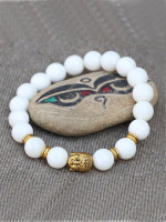 Dzi Bead and Bodhi Seed Wrist Mala Prayer Beads