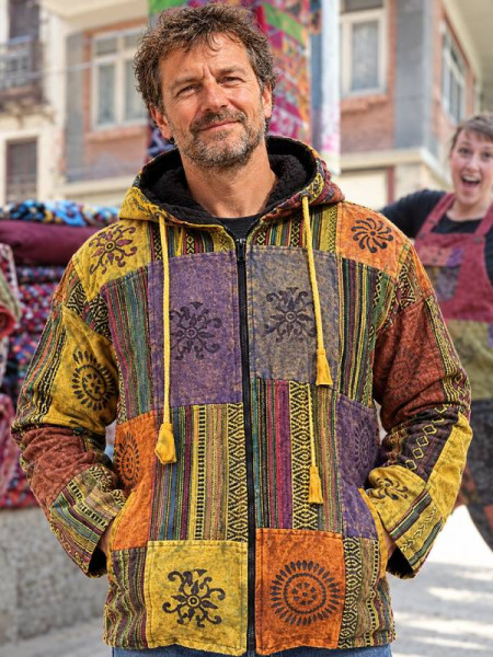 Printed Gheri Patchwork Hoodie