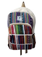 Colorful backpack made from cotton and hemp in multi patches.
