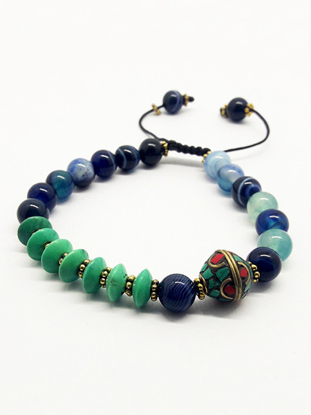 Blue Agate Stone Mala