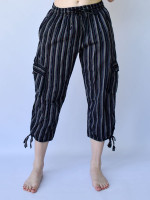 Striped Three Quarter Cargo Pants