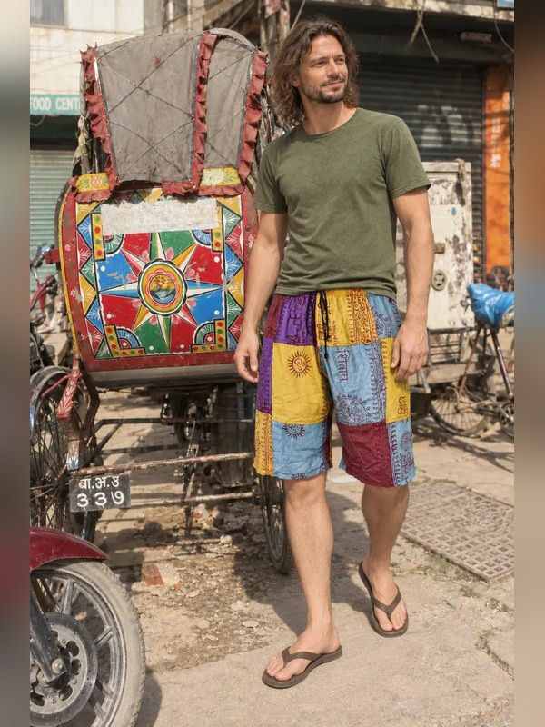 Ram Nam Patchwork Hippie Shorts