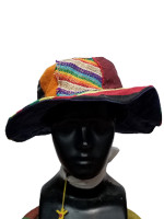 Hippie rainbow hemp hat