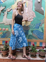 Print wrap skirt