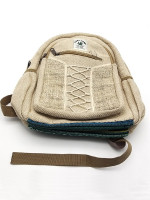 Natural hemp backpack with centre crossover string design
