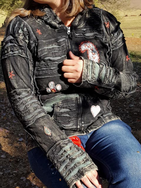 Boho razor cut hoodie