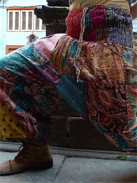 Patchwork aladdin pants