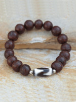 Dzi Bead and Bodhi Seed Wrist Mala Prayer Beads