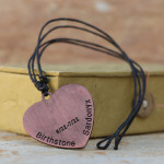 Heart shaped copper Cancer horoscope pendant