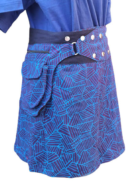 Printed Snap Wrap Skirt