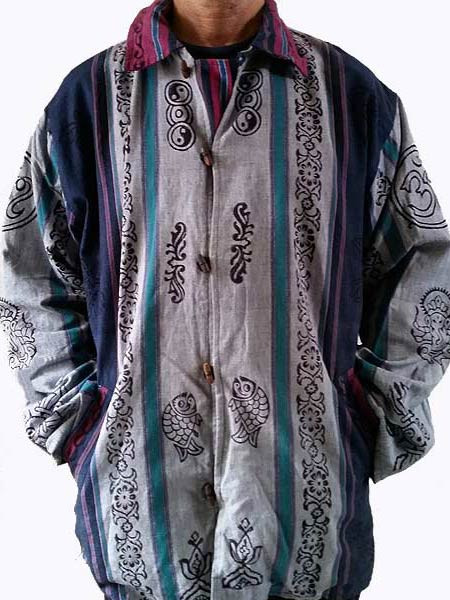 Printed Cotton Collar Jacket