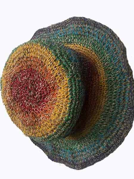 Rainbow floppy hemp hat
