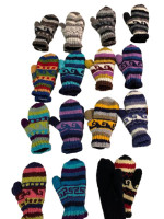 Hand knitted wool mittons