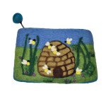 Felt purse with bee hive design