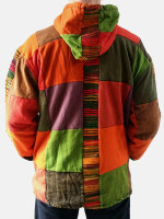 Razor-Cut Patchwork Cotton Hoodie