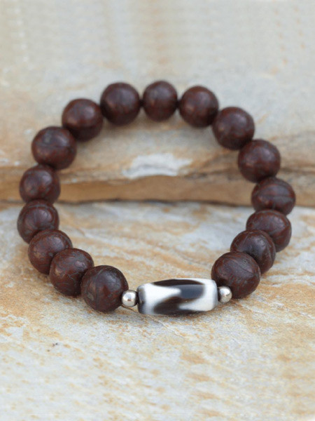 Dzi Bead Wrist Mala