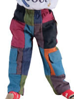 Kids hippie bohemian style long patchwork pants