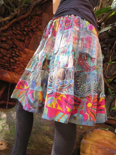Hippie patch skirt