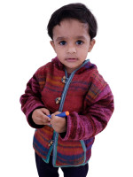 Kids hippie bohemian style cotton & acrylic winter hoodie