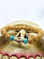 5 faces Rudraksha Seed Wrist Mala With Skull Bead