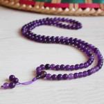 Amethyst stone prayer mala necklace