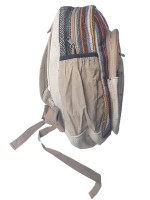 Pure hemp backpack made with a mix of woven cotton