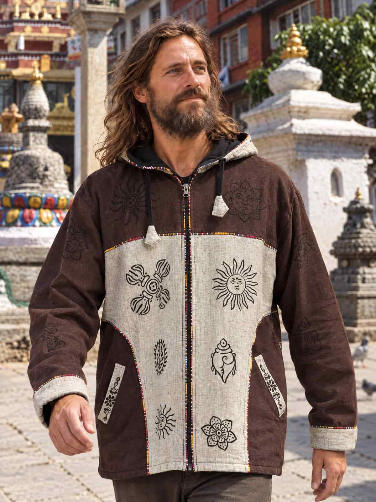 Bhutan-Trim Printed Cotton Jacket