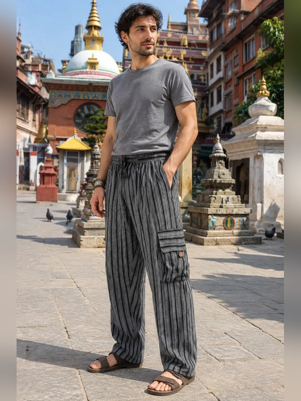 Hippie Striped Kurtha Cargo Pants